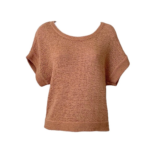 WD.NY Sweaters - WD.NY WOMENS SHORT SLEEVE PULLOVER KNIT TOP BLUSH PINK MEDIUM
